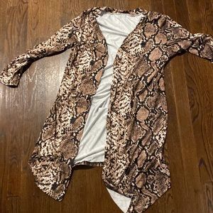 Animal print lightweight, soft, open front cardigan